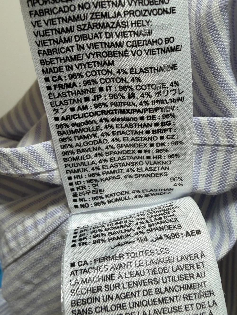 Banana Republic Men's Tailored Slim Fit Dress Shirt - Pinstripe - Lge (16-16.5)